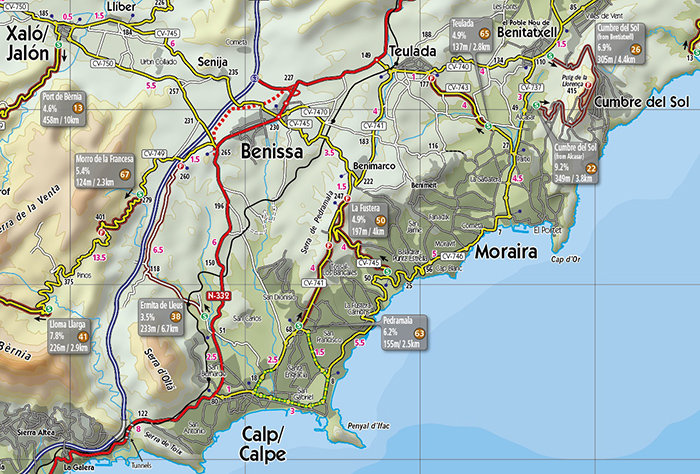 Costa Blanca Cycle Map Map Extract 1