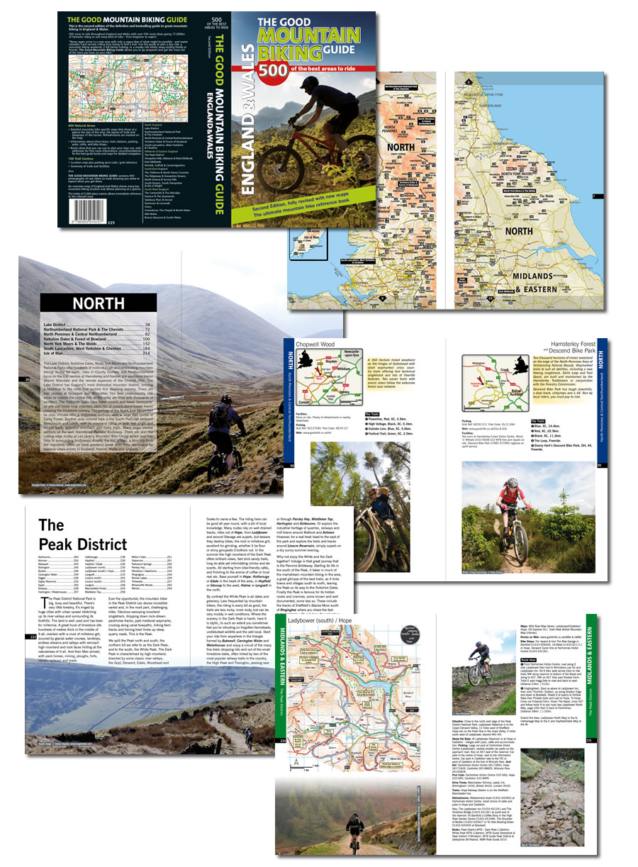 Sample pages from the Good Mountain Biking Guide Book